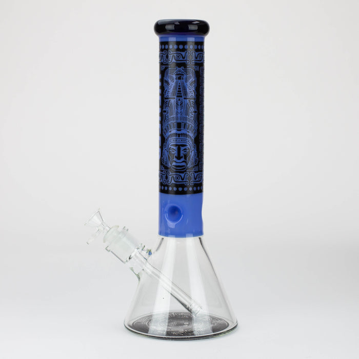 WENEED®-14" Weneed Frosted Aztec 7mm Glass Bong_9