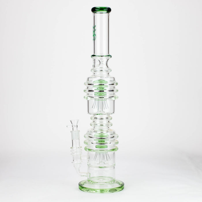 H2O | 21" Dual percolator glass water bong [H2O-5019]_5