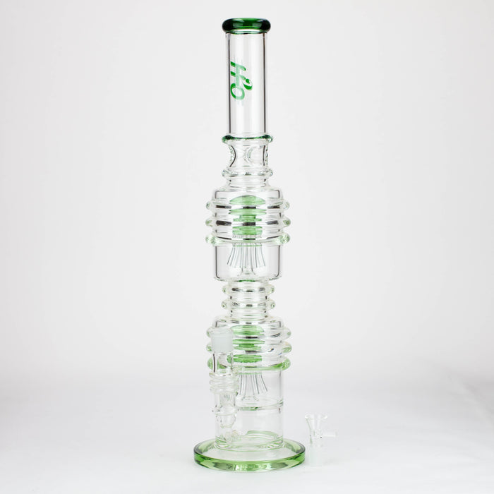 H2O | 21" Dual percolator glass water bong [H2O-5019]_1