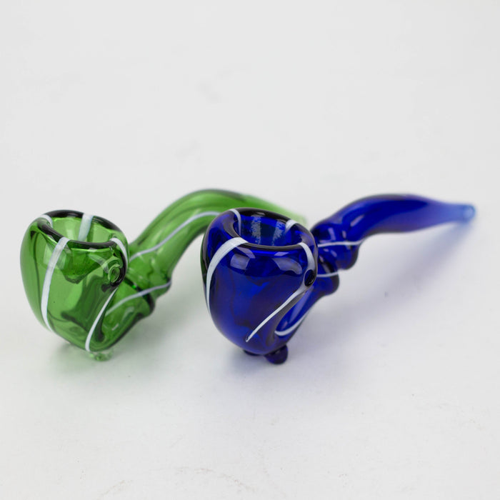 Sherlock shape color glass hand pipe pack of 2_1