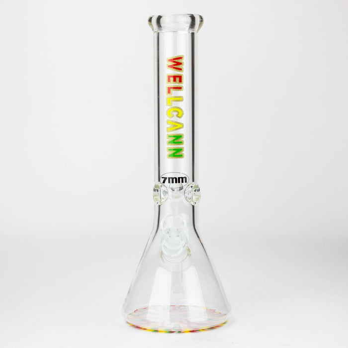 WellCann | 14" 7mm Beaker Bong with Colour Bottom_4