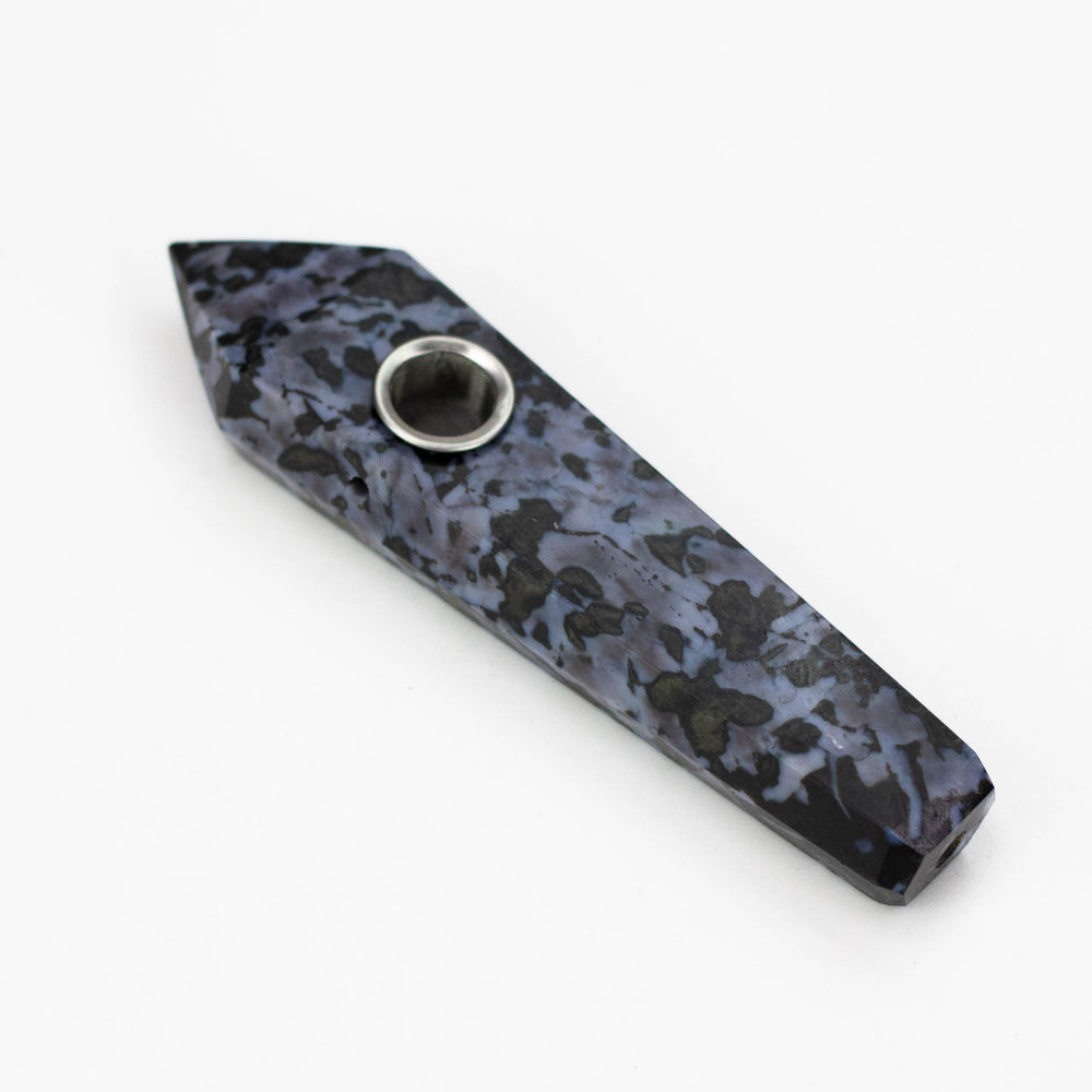 Acid Secs | Grey Camo Feldspar Crystal Pipe with Choke_0