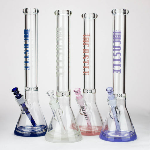 Castle Glassworks | 18" Beaker 9mm Glass bong – Color Logo_0