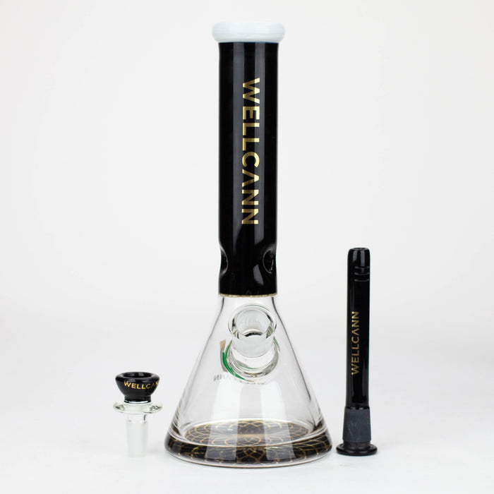 Wellcann | 10" Coloured Glass Beaker Bong with Wide Mouth_2