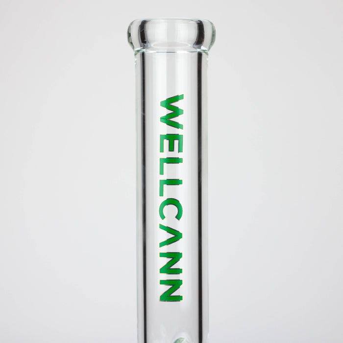 WellCann | 15" 7mm Beaker Bong with Thick Decal Base - Green Rainbow_4