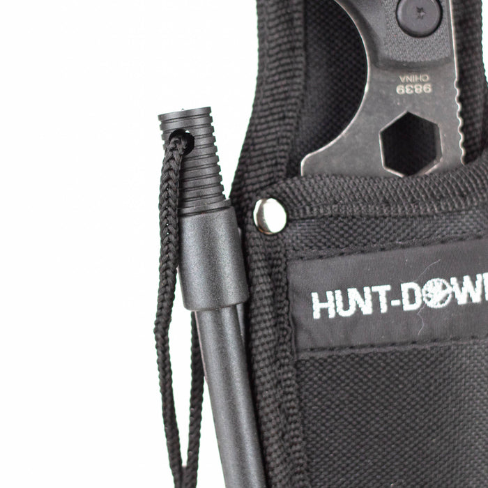 Hunt-Down | 9.5" Stonewashed Fixed Blade Full Tang Tactical Knife Sheath & Wrench [9839]_7