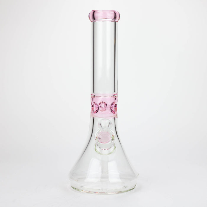 14" Color accented 7 mm glass water bong [BH92x]_6