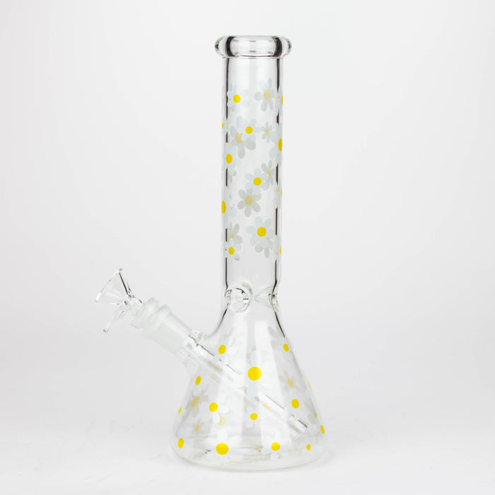 10" Glass Bong With Daisy Design [BH1063]_1