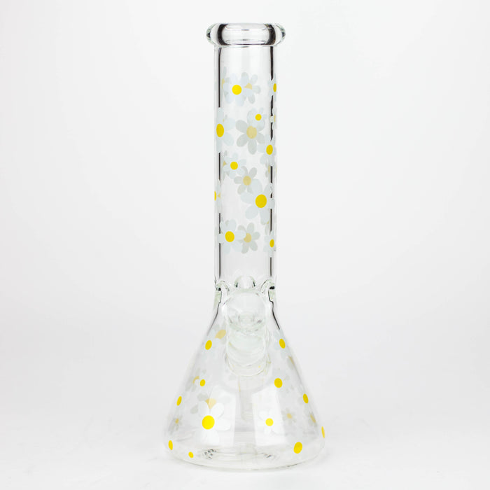 10" Glass Bong With Daisy Design [BH1063]_2