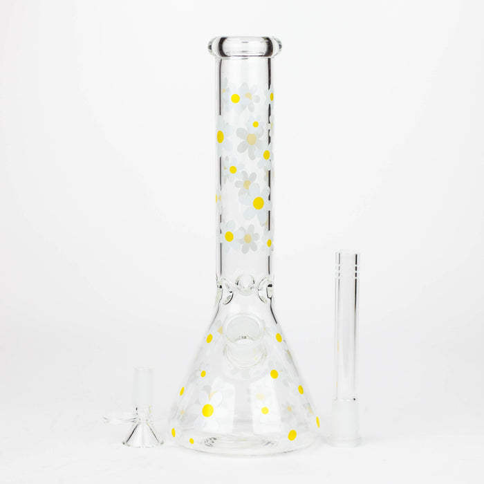 10" Glass Bong With Daisy Design [BH1063]_6