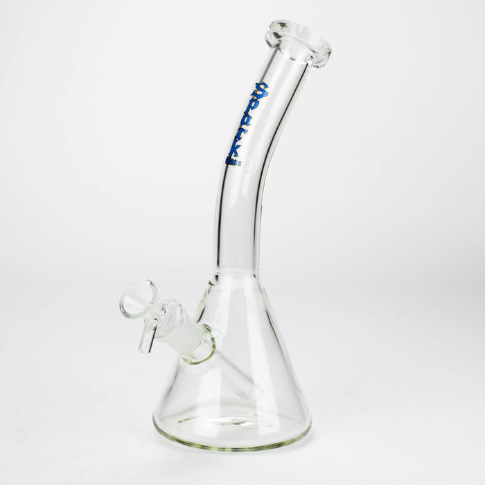 10" SPARK beaker thick glass bent neck water bong_3