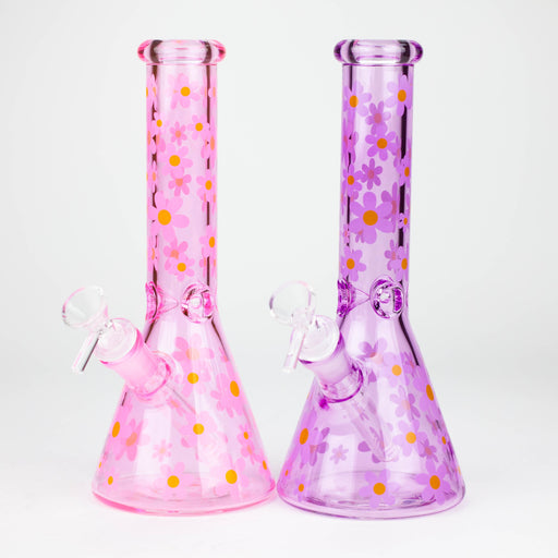 10" Color Glass Bong With Daisy Design [WP 061]_0