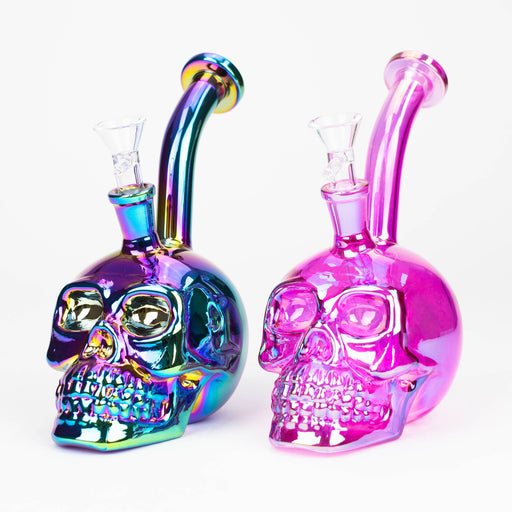 7" Skull shape Eletroplate Glass Bong [WP 045]_0