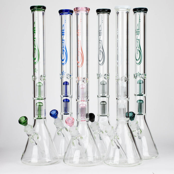 GENIE | 24" Dual 6 arms 9mm glass water beaker bong [GB1906]_0