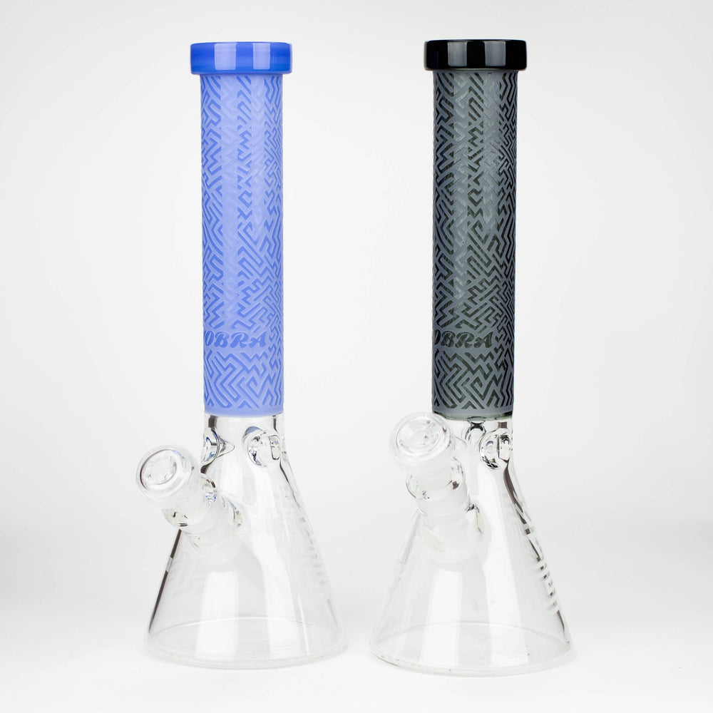 COBRA | 15" sandblasted artwork tube 7 mm glass water bong [YK04]_0