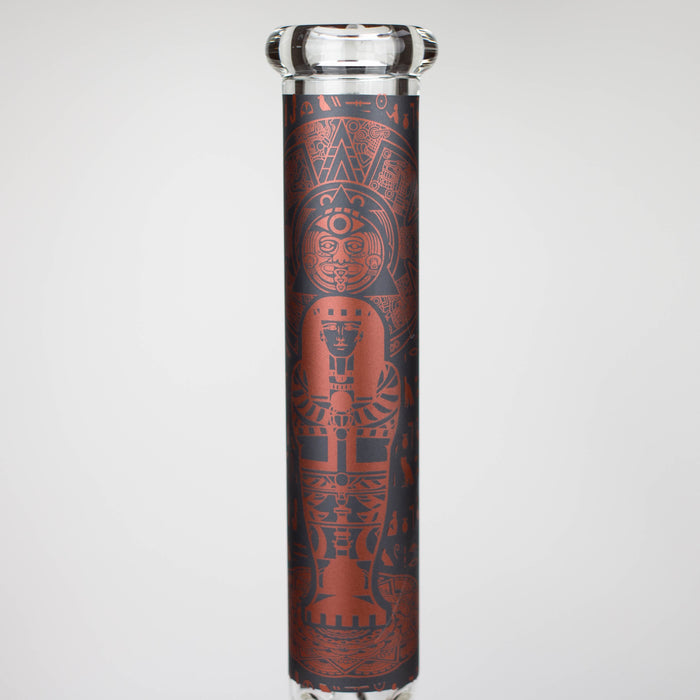 15.5" Egyptian Hieroglyph / 7 mm / Glass Bong  [LL034-RED]_1