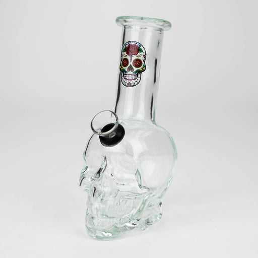 6" Mini Skull base soft glass water bong  [BS11]_0