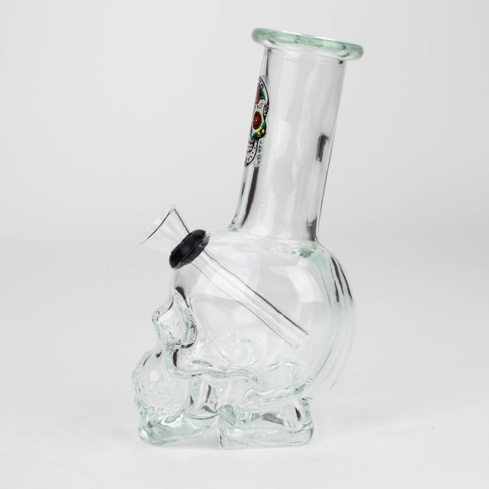 6" Mini Skull base soft glass water bong  [BS11]_4