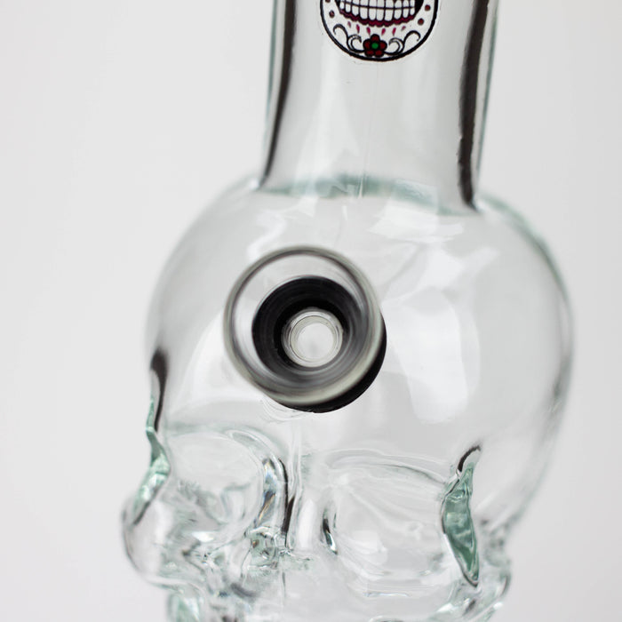 6" Mini Skull base soft glass water bong  [BS11]_5