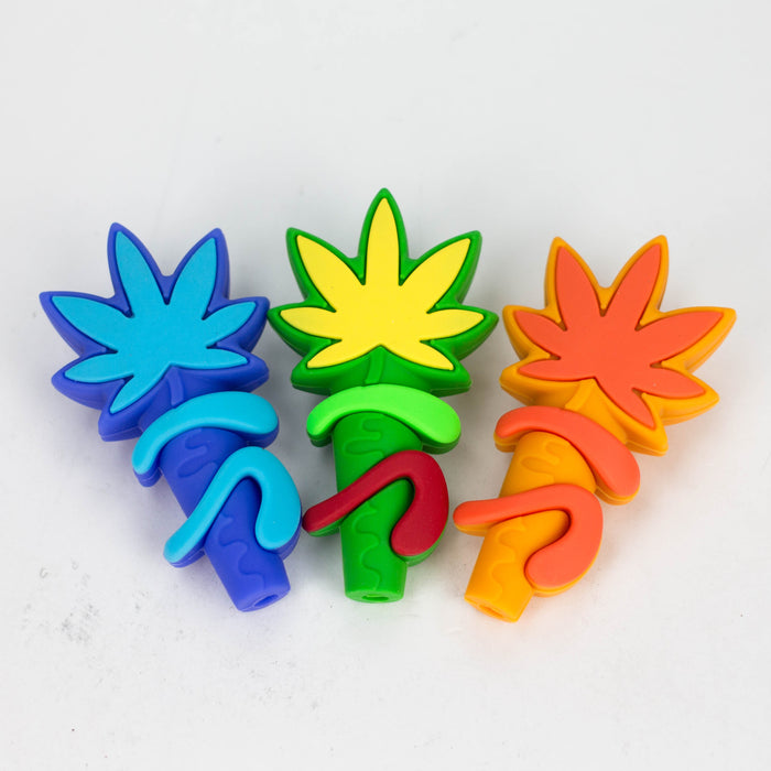 3" 710  marijuana leaf hand pipe-Assorted [H303]_0