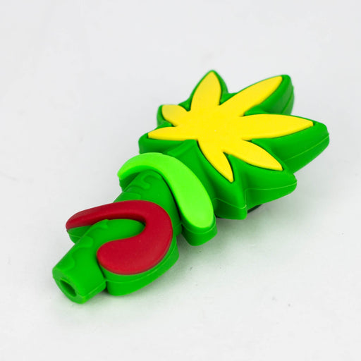 3" 710  marijuana leaf hand pipe-Assorted [H303]_1