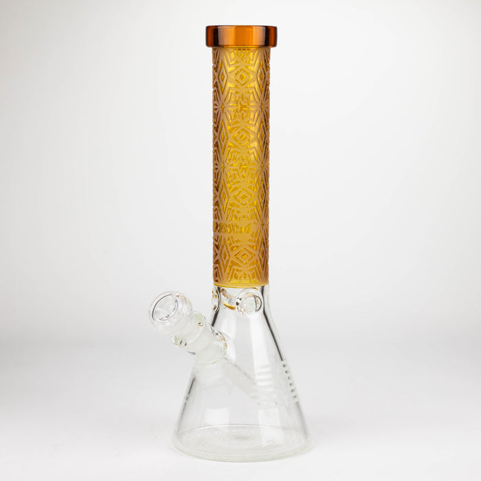 COBRA | 14" sandblasted geometric graphic 7 mm glass bong [YY01]_10