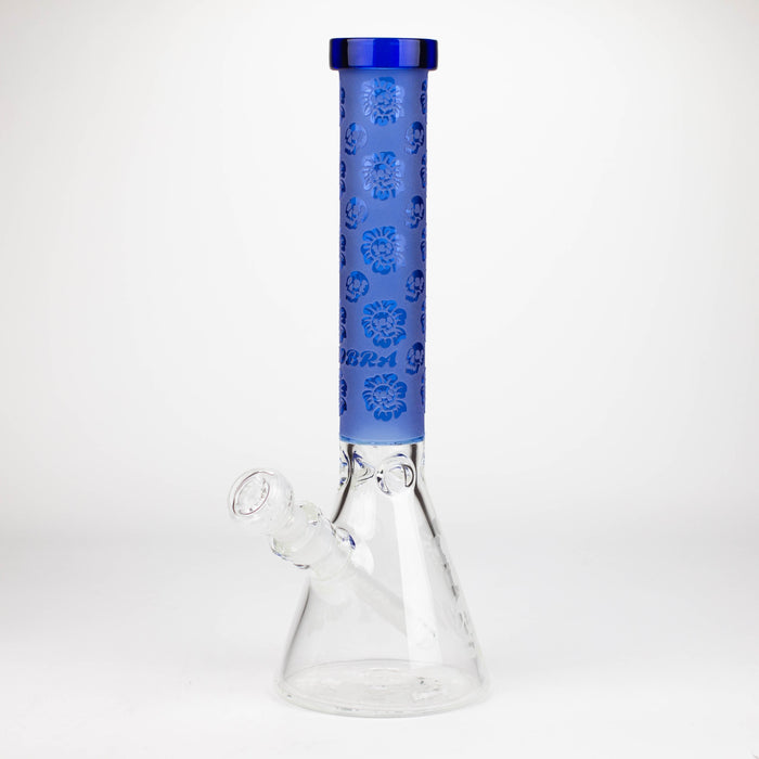 COBRA | 14" sandblasted geometric graphic 7 mm glass bong [YK07]_11