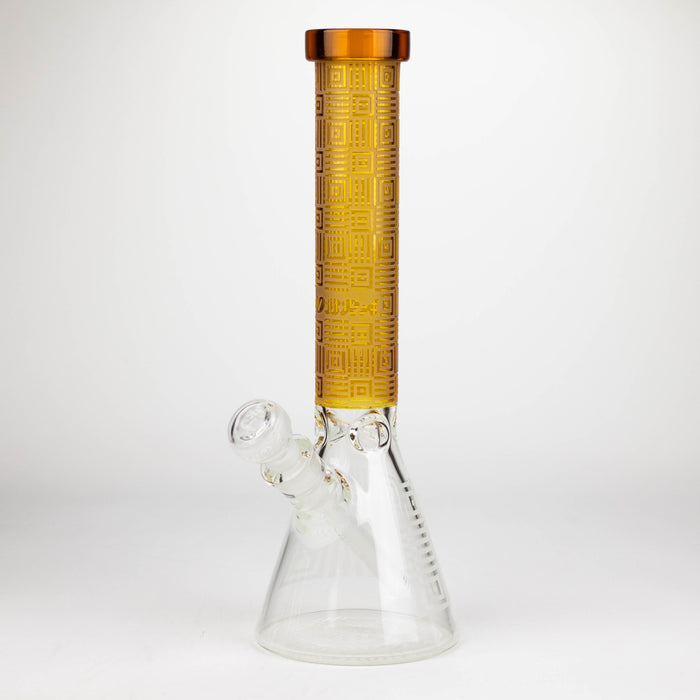 COBRA | 14" sandblasted geometric graphic 7 mm glass bong [YK06]_8