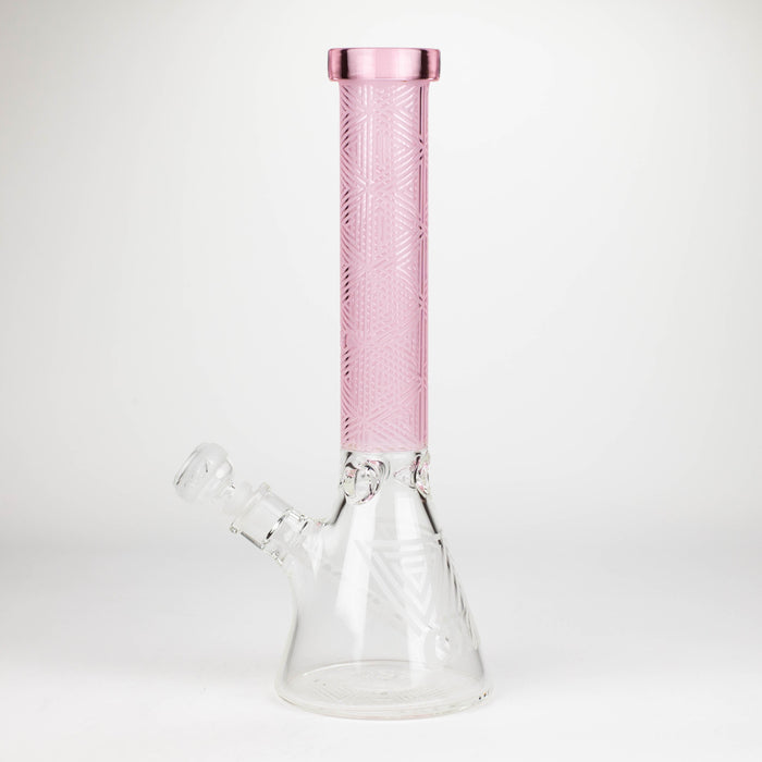 COBRA | 14" sandblasted geometric graphic 7 mm glass bong [YK05]_14