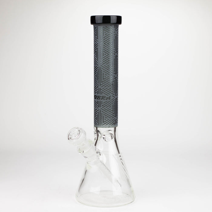 COBRA | 14" sandblasted geometric graphic 7 mm glass bong [YK05]_9