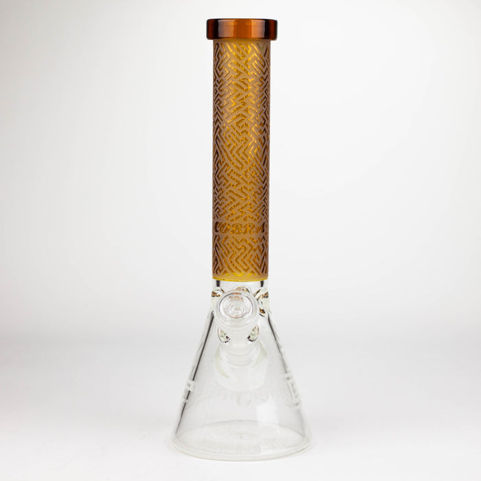 COBRA | 14" sandblasted geometric graphic 7 mm glass bong [YY04]_7