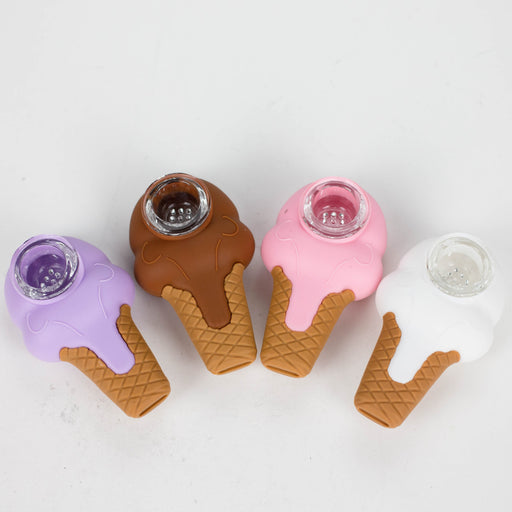 3.5" Skull ice cream hand pipe-Assorted [H299]_1