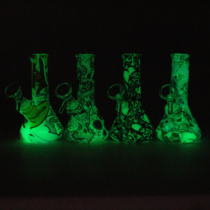 5" Glow in the dark mini  silicone beaker water bong [71-Top08]_2