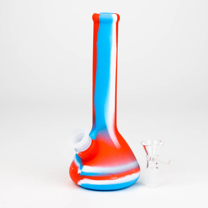 8" Tricolor silicone beaker water bong [71-Top13]_5