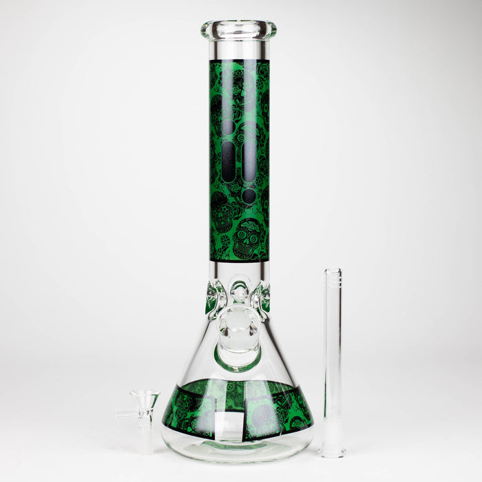 Infyniti | 14" Skull beaker 7 mm glass bong [ GP1736 ]_4