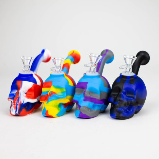 6" skull multi colored mini Bubbler [178P]_0