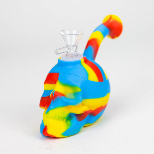 6" skull multi colored mini Bubbler [178P]_1