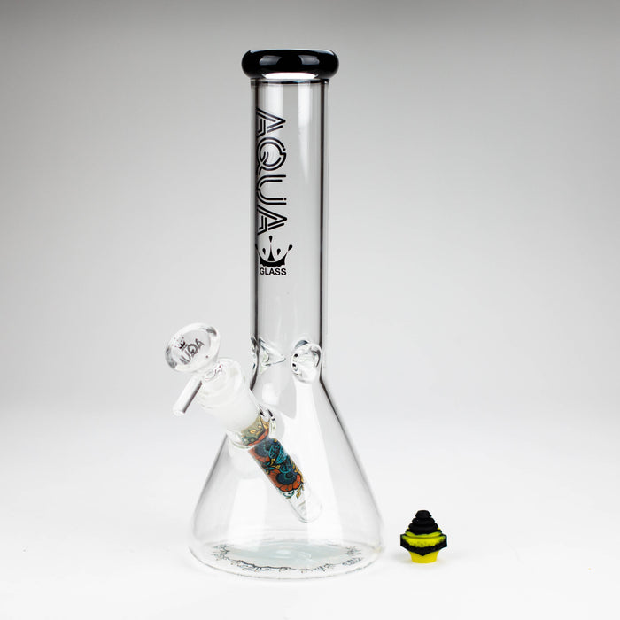 AQUA | 10" Beaker glass water bong with silicone cap [AQUA200]_1