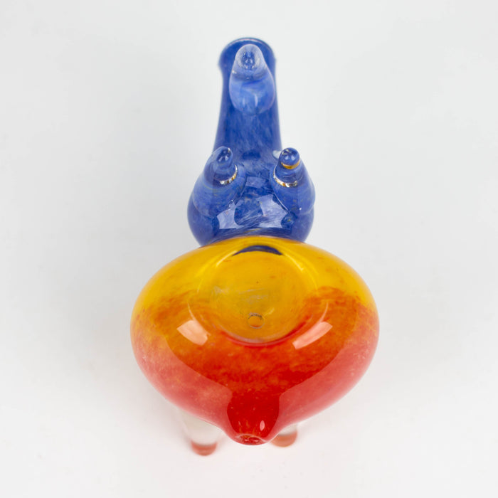 4" Rhino shape Rasta insideout pipe [PIP974]_6