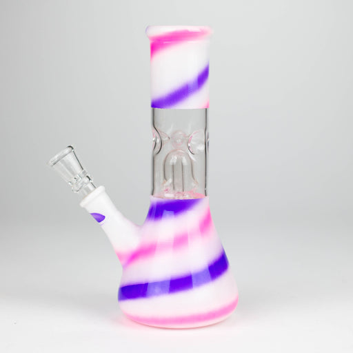 8" Blue n Mauve Strips Dome Percolator Bong_1