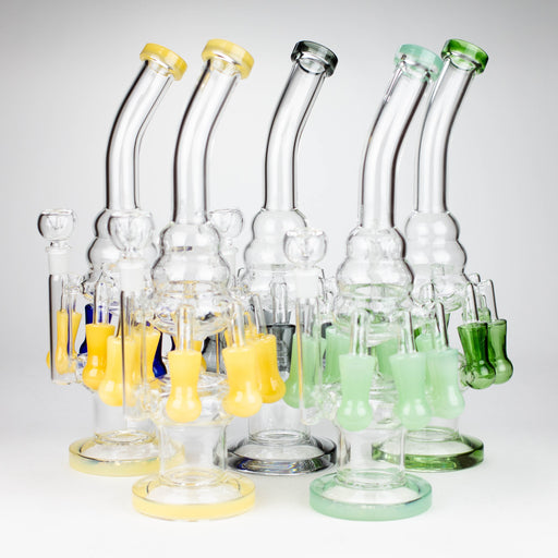 13" Multi chamber glass bong with inline difuser_0