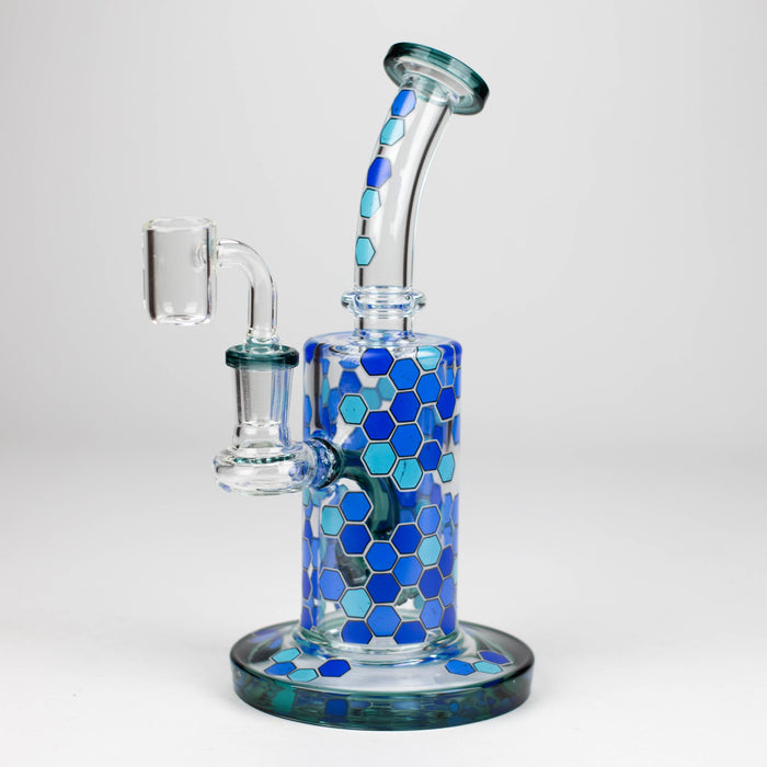 8" Color accented Rig With Banger and Bowl_4