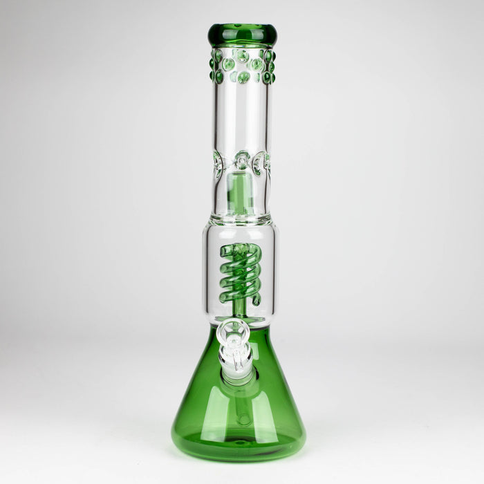 14" Color accented 7 mm glass water bong_2