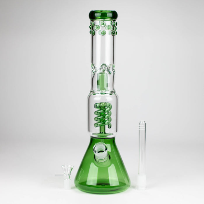 14" Color accented 7 mm glass water bong_8