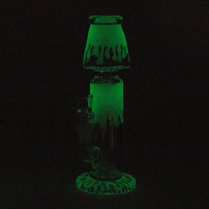 8" Glow in Dark Lamp glass water bong_1