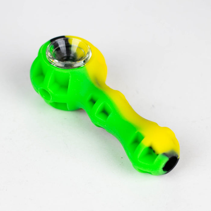 Silicone hand pipe with glass bowl and Jar_4