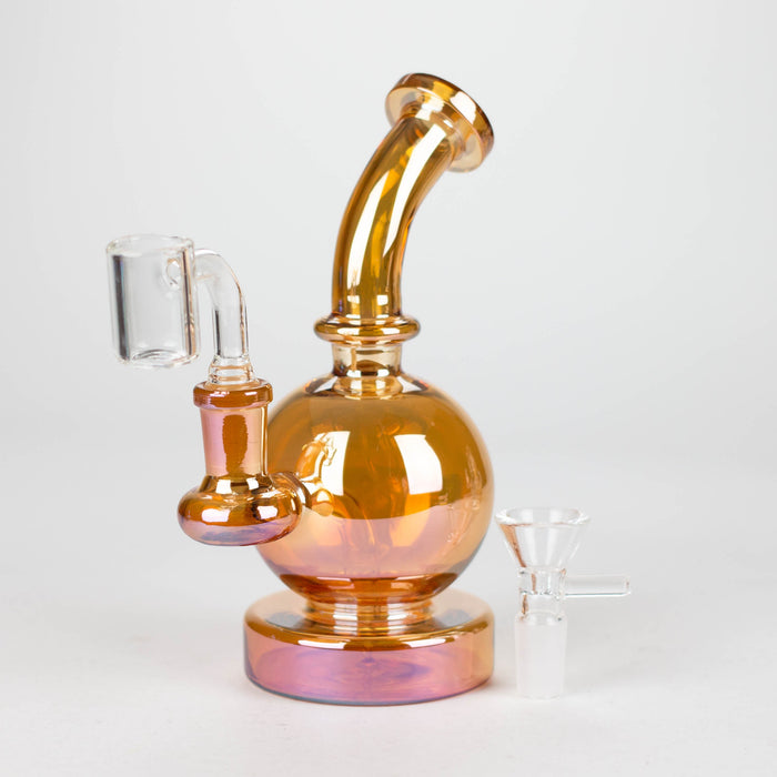 7" Solid Color Electroplate Rig with Banger and Bowl_6