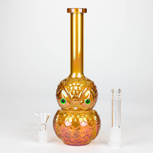 9" Owl Electroplate Glass Bong_1