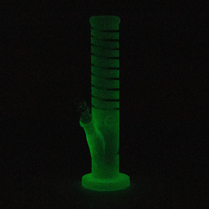 12" GLOW IN DARK STRAIGHT TUBE BONG WITH ICE CATCHER_1