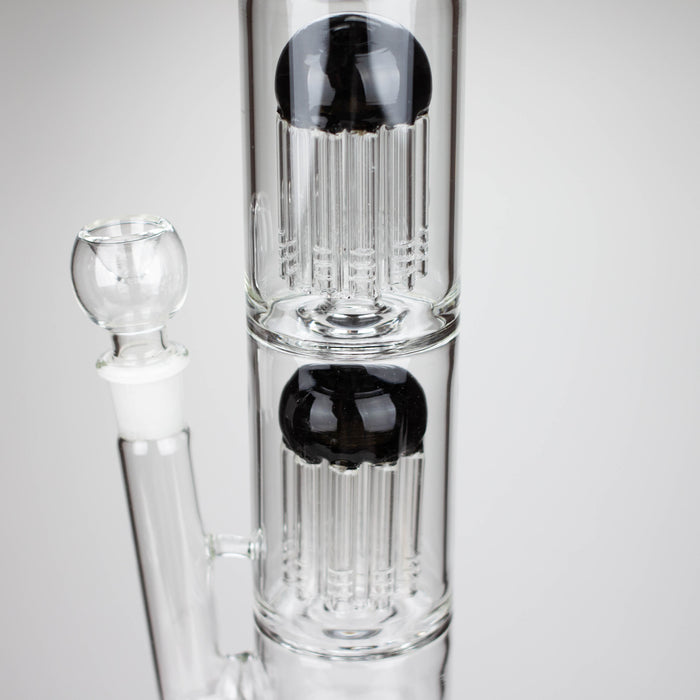 16" Color accented double percolator glass bong_6